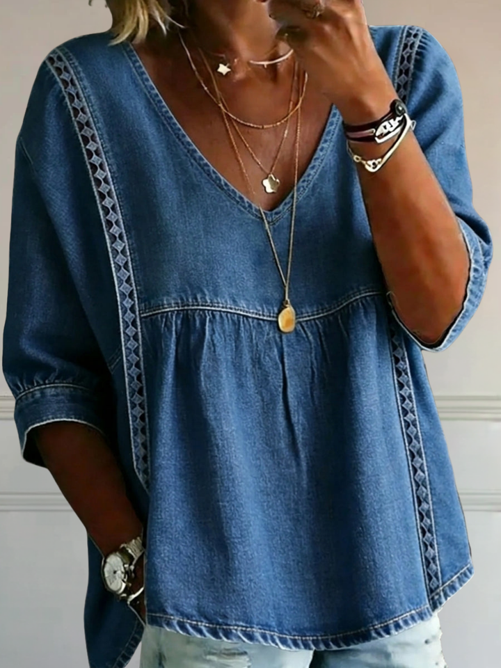 SOPHIE™ | Relaxed Cotton V-Neck Top