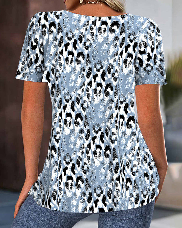 Laura | Round Neck Short Sleeve Printed T-Shirt