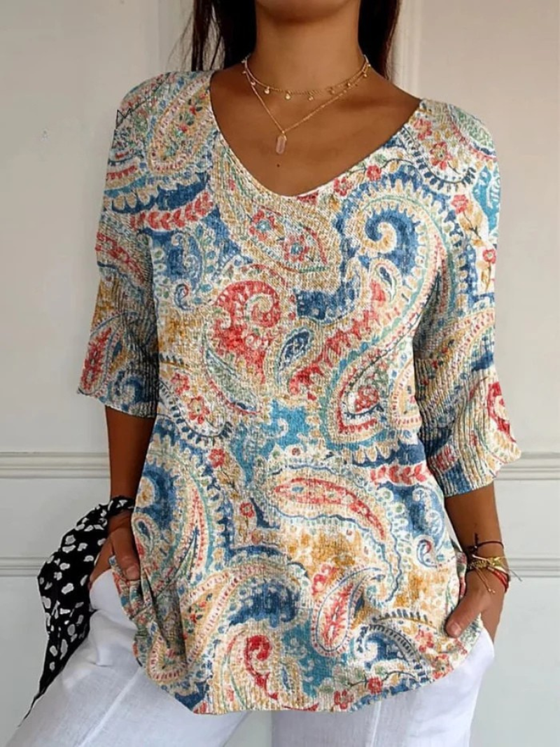 Women's Vintage Ethnic Floral Knit Sweater