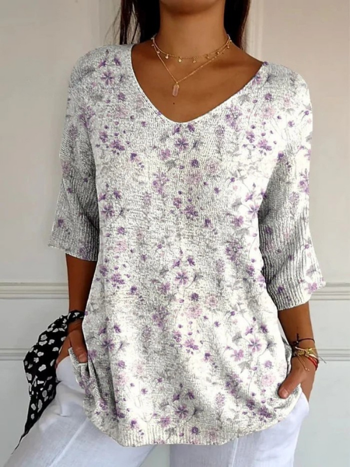 Women's Vintage Floral Pattern Sweater